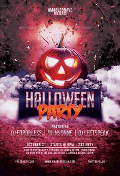 halloween party flyer template - clubs and parties events