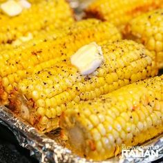 grilled corn on the cob with butter and seasoning