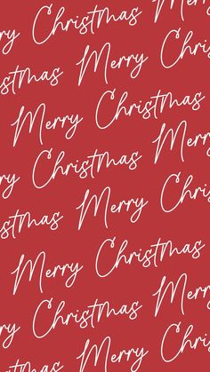 a red background with white writing that says merry christmas and all the words are handwritten