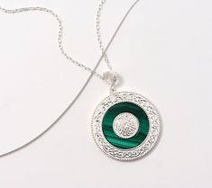 This stunning pendant stands out with a malachite gemstone and a lovely design. Pair it with a crisp white blouse and a pencil skirt and watch the compliments roll in. From JMH Jewellery. Crisp White Blouse, Malachite Pendant, A Pencil, White Blouse, Sterling Silver Jewelry, Pencil Skirt, Jewelry Necklaces, Pencil, Gemstones