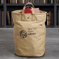 Levenger | New York Public Library Delivery Tote Bag Practical Cotton Canvas Bag For School, Practical Canvas School Bag, Canvas School Bag With Reinforced Handles, Retro Cotton School Bag, Practical School Canvas Bag With Reinforced Handles, Practical Canvas School Bag With Reinforced Handles, School Canvas Bag With Reinforced Handles, Canvas Tote Bag For Study, Retro Cotton Canvas Travel Bag