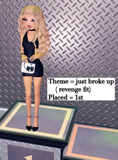 Dress to impress  Theme = just broke up  ( revenge outfit) Placed = 1st  #roblox #dresstoimpress Dress To Impress Just Broke Theme, Dress To Impress Just Broke, Just Broken Up With Dress To Impress, Dress To Impress I Just Came From, Up Theme, Dti Outfits, Revenge, Dress To Impress, Quick Saves