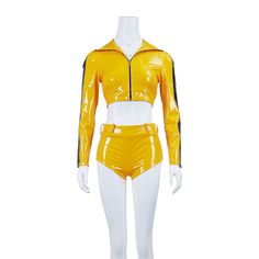 PRICES MAY VARY. Material: Patent Leather Included: Top jacket and Short pant Fashion Kill Bill costumes for women Kill Bill Cosplay, Deadpool Halloween Costume, Kill Bill Costume, Girls Halloween Outfits, Bride Costume, Womens Cosplay, Battle Suit, Trendy Halloween Costumes, Halloween Costume Outfits