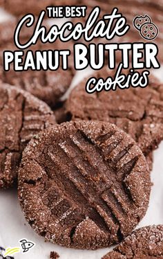 the best chocolate peanut butter cookies are made with only 3 ingredients and they're so good to eat