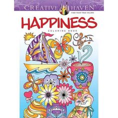 the creative haven coloring book for adults and children with an image of a boat, flowers,