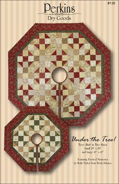 Under the Tree Quilt Pattern by Perkins Dry Goods Small Tree Skirt, Quilts Christmas, Tree Quilt Pattern, Christmas Tree Skirts Patterns, Tree Skirt Pattern, Xmas Tree Skirts, Bed Runners, Christmas Quilting, Large Christmas Tree