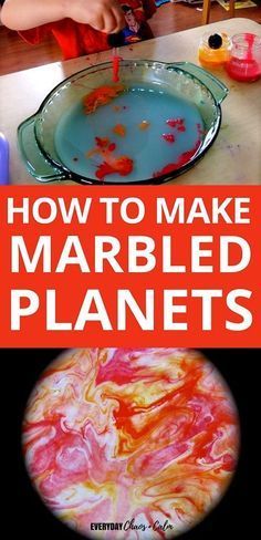 how to make marbled planets for kids and toddlers with this easy science activity