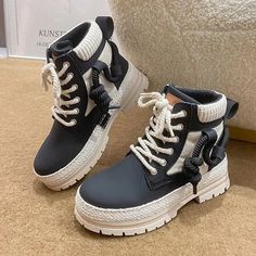 Women's Casual Shoes | Touchy Style Shoes With Rope Laces, Lace Up Platform Boots, Chunky Heel Boots, Cheap Shoes Online, Girls Dress Shoes