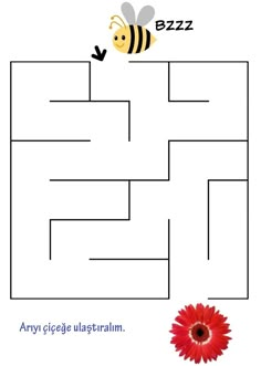 a maze game with a bee and flower