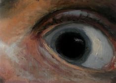 an abstract painting of the eye of a man's face, with only one eye visible