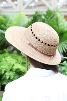 An asymmetrical brim makes this hat ideal for a day spent in the sun, each one hand-woven using sustainable palm fibers and finished with a suede strap. Brim Hat, Hot Cars, Wooden Beads, Signature Style, Cleaning Clothes, Lattice, Floppy Hat, Hand Woven, Color Coding