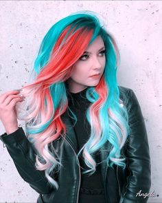 Red And Teal Hair, Weird Hair Colors, Diy Hair Coloring, Hair Color Placement, Hary Styles, Unicorn Hair Color, Pulp Riot Hair Color, Hairdressing Training