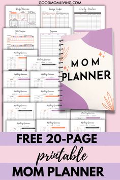 Free mom planner printable Stay At Home Mom Planner, Mom Planner Printables Free, Busy Mom Planner, Planner For Moms, Planner Free Printable, Budget Planner Free, Daily Routine Planner, Free Printable Planner