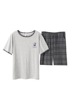 PRICES MAY VARY. Cotton Blend,which are comfortable,durable,breathable and soft material. SIZE REFERENCE: Large(13-15 Years)X-Large(15-17 Years);XX-Large(18-20Years ) Leisure big boys Loose US size,make you feel free and relax. STYLE CLASSIC Features Plaid Strips Loose style, Elastic Waistband Shorts for Comfortable wear,Youngs raglan cotton short-sleeve top + short pajama bottoms; OCCASION Great for sleepwear, pajamas, loungewear, all day long, exercise, yoga, sports, walking etc. Cozy and Ligh Masc Pajamas, Clothes Pajamas, Boys Pjs, Summer Sleepwear, Boys Sleepwear, Cute Sleepwear, Exercise Yoga, Summer Pajamas