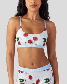 Featuring fresh bloom and in-season cherries, this new women’s look is ready for summer! Made of our silky poly blend, the Summer Cherry Scoop Bralette almost feels like you're not wearing a bra at all. It’s fully lined and features include adjustable straps, a cute scoop neckline, and a soft microfiber band that won’t ride or rub. | PSD Women's Summer Cherry Scoop Bralette, Size Medium, Polyester/Blend Amanda Williams, Not Wearing A Bra, Summer Cherries, New Woman, Scoop Neckline, Summer Women, Bralette, Adjustable Straps, Cherry