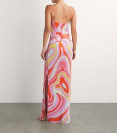 Find EMILIO PUCCI Silk Printed Maxi Dress on Editorialist. When it comes to design, Puccis approach slipstreams between retro references and a modern outlook. Cut from fluid silk crepe de chine, this maxi dress's skimming silhouette acts as the perfect canvas for the archival Marmo print - inspired by the natural veins found in marble - that can be seen swirling up the piece's profile in uplifting hues. Silk Abstract Print Party Dress, Silk Dress With Abstract Print For Party, Silk Party Dress With Abstract Print, Silk Maxi Dress With Abstract Print For Party, Multicolor Silk Dress With Spaghetti Straps, Retro Multicolor Silk Dress, Multicolor Retro Silk Dress, Retro Spaghetti Strap Party Dress, Retro Abstract Print Party Dress