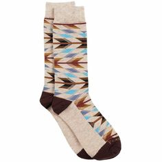 Pendleton Prairie Ranch Crew Socks  -  Medium / Ivory Pendleton Pattern, Wool Tote Bag, Merino Wool Clothing, Wool Tote, Confessions Of A Shopaholic, Wool Bags, Pendleton Woolen Mills, Trouser Socks, Women Crew Socks