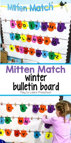 Bulletin Board For Preschool, Winter Theme Preschool, January Activities, Winter Activities Preschool, Winter Bulletin Boards, Number Identification, Preschool Bulletin Boards, Winter Classroom, Abc Activities