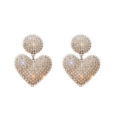 PRICES MAY VARY. 💖【Bling Dangle Earrings】Shiny love heart earrings easily catch others' eyes,You will naturally become the brightest star in the crowd. 💖【Material】This dangle earrings are made of high quality alloy and rhinestone.The weight and size show on the picture. 💖【Suitable Occasion】Heart earrings are suitable for most occasions,such as friends party,dance party,family party, wedding, date,shopping,take fashion photos. 💖【Easy to Match】The drop earrings can be matched with simple shirt Glamorous Silver Heart Earrings For Anniversary, Glamorous Silver Heart Earrings For Valentine's Day, Heart-shaped Rhinestone Earrings For Valentine's Day, Gold Rhinestone Heart Earrings, Gold Heart-shaped Earrings With Rhinestones, Silver Heart Earrings With Rhinestones For Gift, Glamorous Silver Heart Earrings With Rhinestones, Party Silver Heart Earrings With Beads, Silver Double Heart Earrings For Party