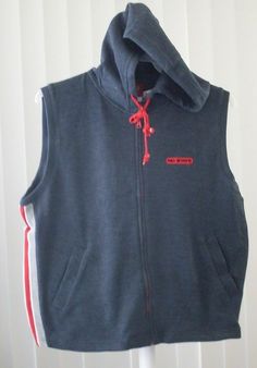 Gray Vest, Nc State, Hooded Vest, Oak Color, Red Stripe, Red Oak, White And Red, Sweater Knit, Puma Jacket