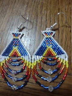 Delica Brickstitch beaded earrings made by Amanda Dowty, LCO Ojibwe. Earrings Patterns, Rapid City, Beaded Earrings Patterns, Earring Patterns, Beaded Earrings, Jewelry Earrings Dangle, Etsy Earrings, Dangle Drop Earrings, Dangle Earrings