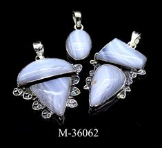 M - 36062 - Sterling Silver 925 Blue Lace Agate PendantsCrystal River Gems Luxury Silver Chalcedony Jewelry, Blue Lace Agate Jewelry, Crystal River, Agate Jewelry, Blue Lace Agate, Agate Pendant, Lace Agate, Blue Lace, Silver 925