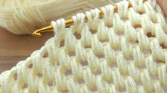 a close up view of a crochet stitch