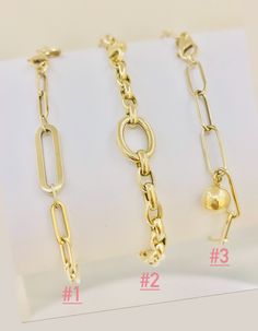 NEW ARRIVALS in Genuine Gold 14K Italian Gold paperclip bracelets! Must have classic bracelet to add to your collection. Trending Bestseller! Makes an amazing gift for anyone. Wear with your favorite charms or wear alone or layer perfectly with other bracelets * Metal: Gold * Purity: 14K (Stamped for authenticity) * Country of Origin: Italy * Bracelet Length: 7inch This is a semi hollow link bracelet crafted from Genuine Solid 14K Gold Priced to sell! Compare our prices to other similar sellers! Elegant Gold Paperclip Bracelets, Classic Charms Bracelet For Formal Occasions, Classic Formal Bracelets With Charms, 14k Gold Paperclip Bracelets, Gold 14k Paperclip Bracelets, Classic Gold Bracelets With Paperclip Chain, Gold Paperclip Bracelet Tarnish Resistant, Classic Gold Paperclip Bangle Bracelet, Formal 14k Gold Bracelets With Charms