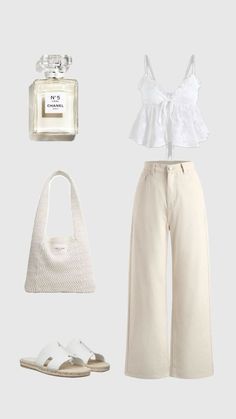 Clean Girl Fits Aesthetic, Clean Outfit Ideas, Coquette Outfit Inspo Summer, Beige Outfit Aesthetic, Beige And White Outfit, Paris Looks Outfit Summer, Summer Outfit Coquette, Formal Outfits, Beige Aesthetic Outfit