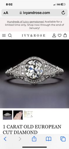 an old european diamond ring is on sale