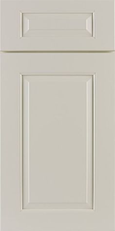 a white cabinet with two doors and one drawer