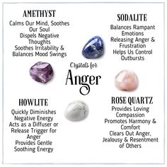 Crystal Set Crystals for Anger Rose Quartz Sodalite Amethyst White Howlite - Etsy Crystals For Each Room, White Howlite Crystal Meaning, Crystals For Anger, Wedding Crystals, How To Release Anger, Best Healing Crystals, Magic Crystals, Crystal Information