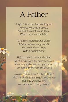 A Father - Poem to Remember Dad Quotes For Dead Person In Heaven, Thoughts For Father, Poems About Dads And Daughters, Poem About Parents, Poems About Fathers, Dead Father Quotes, Poems For Father