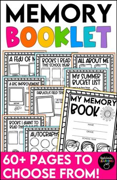 the memory booklet for kids to print and color is shown with text overlaying it