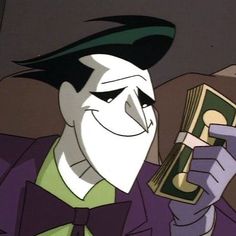 batman animated character holding money in his hand