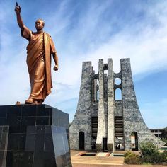 there is a statue in front of the building