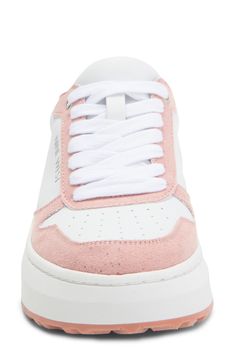 Exude streetwear style in this clean-cut sneaker boaster a chunky platform and a comfortable round toe. 1 1/4" heel Lace-up style Synthetic upper/textile lining/synthetic sole Imported White Chunky Lace-up Sneakers With Platform, White Lace-up Chunky Platform Sneakers, Pink Low-top Platform Sneakers With Chunky Platform, White High-top Chunky Sneakers With Thick Bottom, White High-top Sneakers With Thick Sole, White Chunky Platform Sneakers In Synthetic, White Synthetic Chunky Platform Sneakers, White Low-top Wedge Sneakers With Platform, Pink Platform Sneakers With Thick Bottom For Streetwear