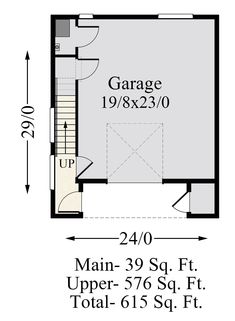 the floor plan for this garage is shown