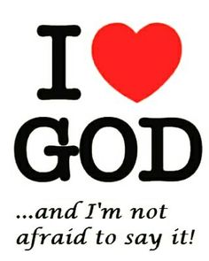 the i love god sticker is shown in black and red on a white background