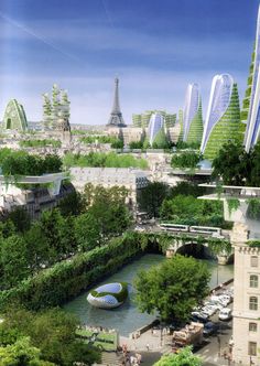 an artist's rendering of a city in the future