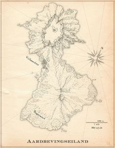 an old map of the island of ardbevevingseland, with its major roads