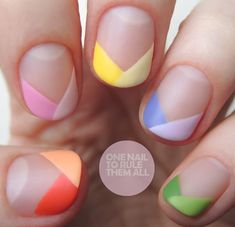 Multicoloured French Pastel Nails Minimalist, Colourful French Manicure, Multicoloured French Tip Nails, British Nails, Nail Colours, Nail Idea, Cute Gel Nails, Manicure Ideas