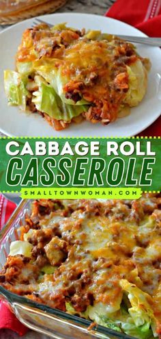 this cabbage roll casserole is loaded with ground beef, cheese and lettuce