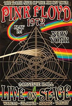 the pink floyd concert poster for new york's live on stage, with an image of