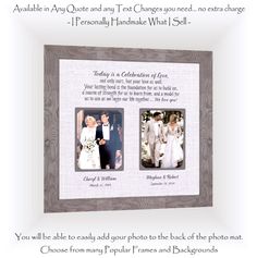 a wedding photo frame with the words, you will be able to display your photos