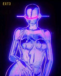 an image of a woman in neon light