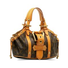 Product Details: Brown Louis Vuitton Monogram Theda PM Handbag. The Theda PM features a monogram canvas body, flat vachetta handles and trim, a flat strap with buckle closure, side drawstring closures, and an interior slip pocket. 5.9" L x 5.9" W x 3.3" D, 3.9" drop. Serial number FL0054. Condition: . Good.  Exterior Handle Creased, Scratched, . Exterior Handle  with Water Mark, Other. Exterior Corners . Exterior Top Cracked, Discolored, . Interior Lining  with Other. Interior Pocket  with Pen Mark. Lock Rusty/Tarnished, Scratched. Practical Attachment Rusty/Tarnished, Scratched.  Please note this is a  item that may display signs of wear consistent with the condition listed above and shown in photos. Designer Revival s this is an  Brown Louis Vuitton Monogram Theda PM Handbag   .   Please Water Mark, Lv Monogram, Leather Hobo, Exclusive Bag, Casual Backpack, New Bag, Monogram Canvas, Louis Vuitton Monogram, Luxury Bags