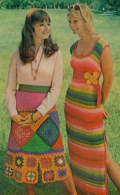 arnd mag es Crocheted Dresses, Fashion 1970s, 70s Outfits, 1970s Fashion