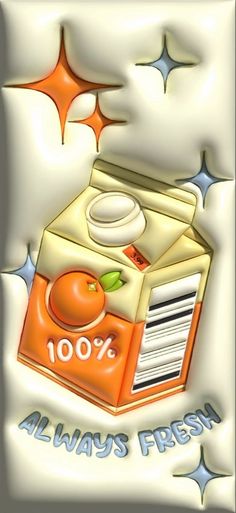 an orange juice carton with the words 100 % always fresh