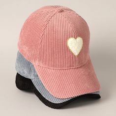 Chenille Heart Patch Corduroy Baseball Hat for Women and Girl, 100% Cotton Fall Winter Casual Outdoor Caps, Best Gift for Her Top off your look with our popular Dad Hat.  In soft velvety-textured corduroy, it's a cool classic designed to add personal shade wherever you go!  ** 🧢 Detail & Features 🧢 ** Made from 100% cotton.   Vintage retro style, professional-quality 3D Chenille Heart Patch Lightweight & durable, with adjustable metal buckle back closure. * In soft velvety-textured corduroy * Heart Patch, Outdoor Cap, Heart Patches, Hat For Women, Fall Accessories, Baseball Hat, Dad Hat, Winter Casual, Heart Design